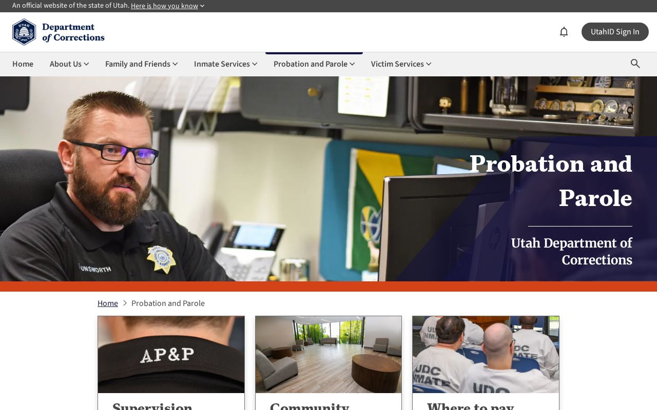 Utah Adult Probation and Parole official information page